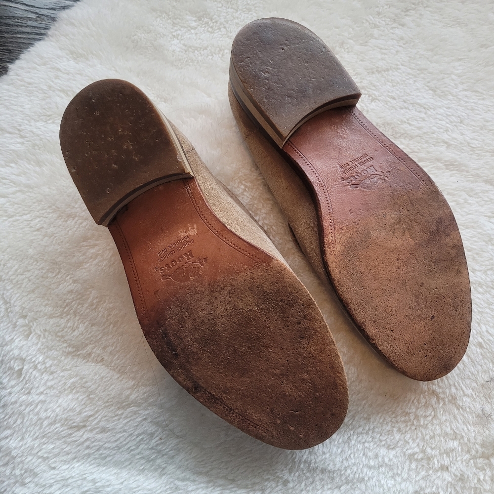 Roots Made In Canada Genuine Suede Vintage Loafers In Taupe Sz 6 - Picture 3 of 6